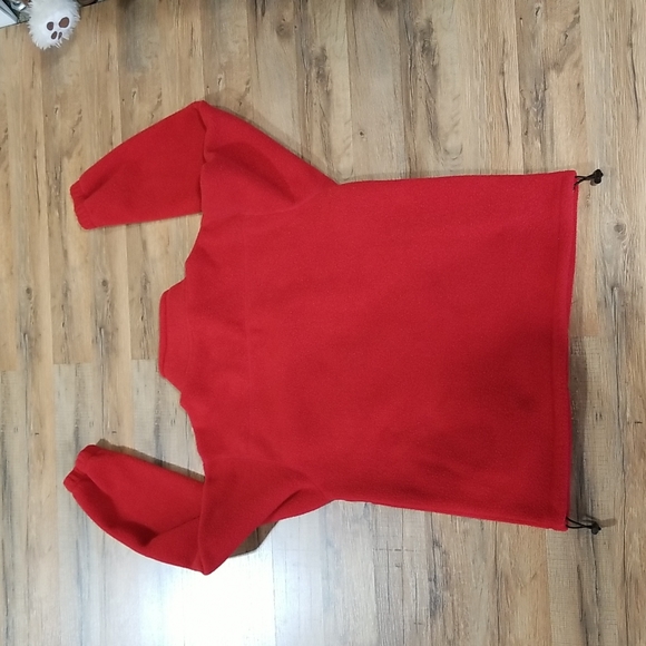 L.L. BEAN FACTORY STORE Red Half Zip Fleece Pullover Jacket - Zippered Pockets - Picture 8 of 11